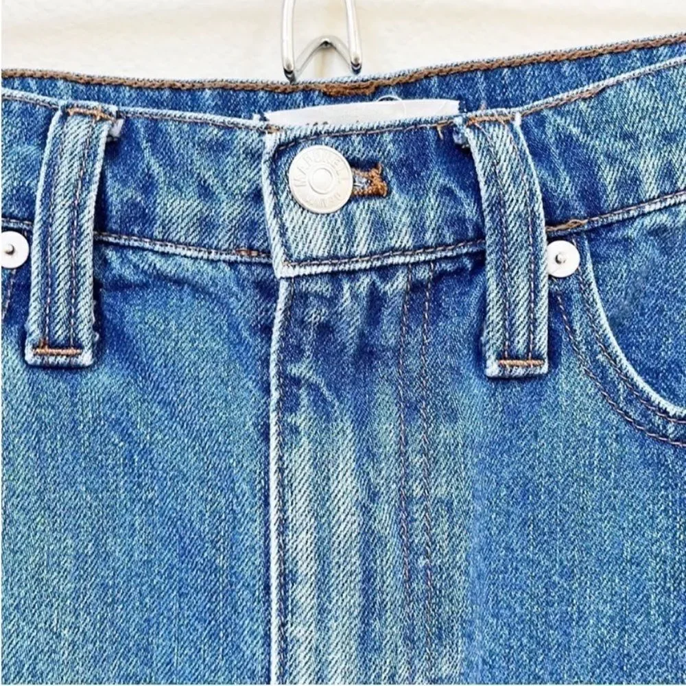 Madewell Rigid Denim A-Line Mini Skirt Pieced Edition
